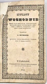 BUCHNER - KWIATY WSCHODNIE Warszawa 1842 judaica - 2