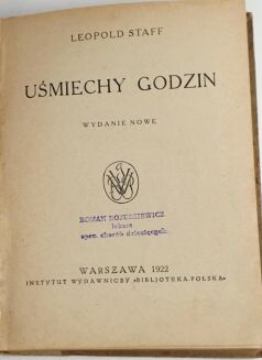 STAFF- UŚMIECHY GODZIN. Warszawa 1922 - 2