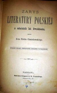 CHMIELOWSKI- ZARYS LITERATURY POLSKIEJ - OPRAWA - 2
