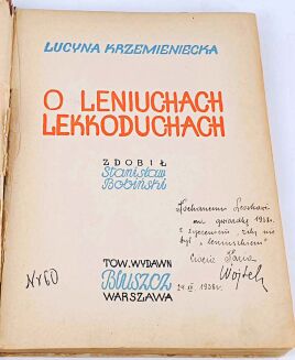 KRZEMIENIECKA - O LENIUCHACH LEKKODUCHACH wyd. 1932, ilustr. Stanisław Bobiński - 2