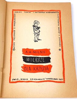 MILNE - WIERSZE DLA KRZYSIA wyd.1 - 2