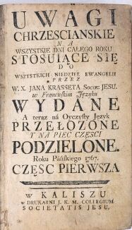 KRASSET - UWAGI CHRZEŚCIAŃSKIE. Cz. 1-2. Kalisz 1767 - 3