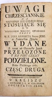 KRASSET - UWAGI CHRZEŚCIAŃSKIE. Cz. 1-2. Kalisz 1767 - 4
