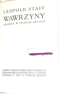 STAFF- WAWRZYNY wyd. 1 - 2