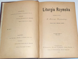 NOJSZEWSKI- LITURGIA RZYMSKA wyd. 1903 - 2
