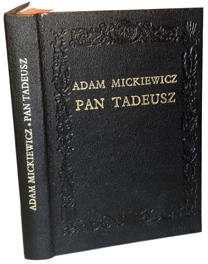 MICKIEWICZ- PAN TADEUSZ ilustracje Szancer, oprawa wydawnicza skóra