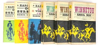 MAY- WINNETOU 1-3. OLD SUREHAND 1-2. SKARB W SREBRNYM JEZIORZE, wyd. 1968-73 - 2