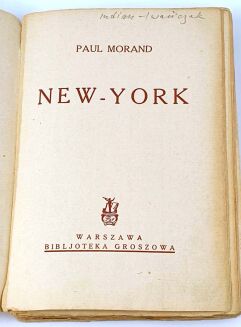 MORAND - NEW-YORK. Cover photo-montage by Mieczyslaw Berman. Avant garde. - 5