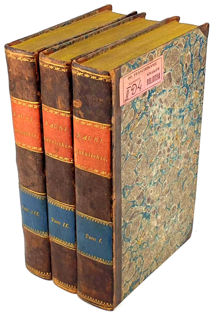 POUGET- NAUKI KATOLICKIE t.1-3 1830 oprawa