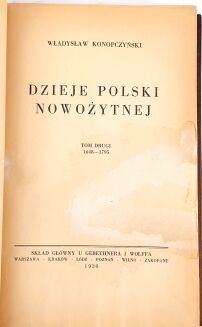 KONOPCZYŃSKI- DZIEJE POLSKI NOWOŻYTNEJ t.1-2 (komplet) wyd.1936 - 8