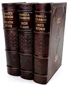 Rebecca Yarros – Empyrean Trilogy (Iron Flame, Fourth Wing, Onyx Storm) – Deluxe Full Leather Bound Set - 2
