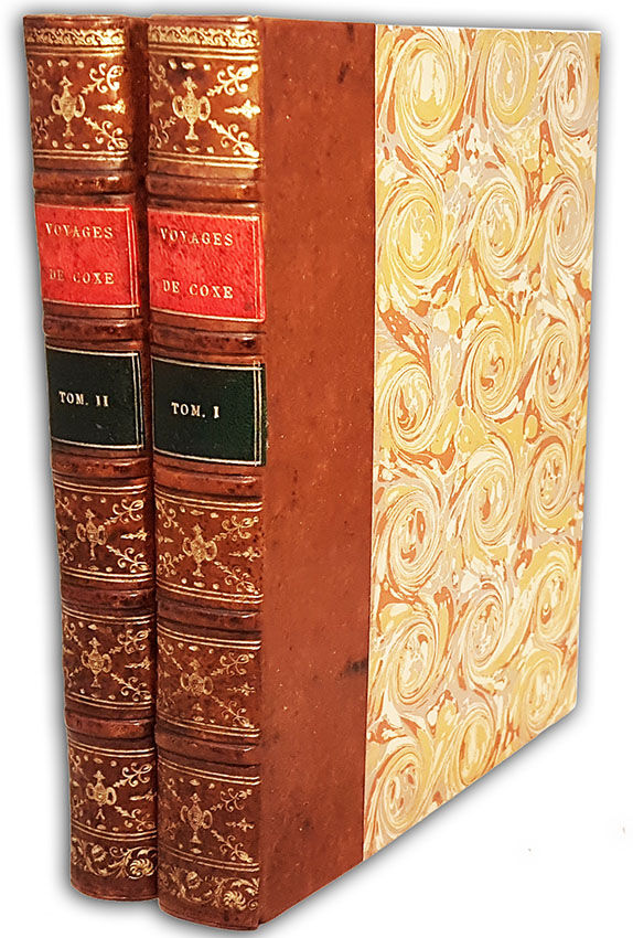COXE- VOYAGE EN POLOGNE, RUSSIE, SUEDE, DANNEMARC, etc. t.1-2 [komplet w 2 wol.] wyd. 1786 
