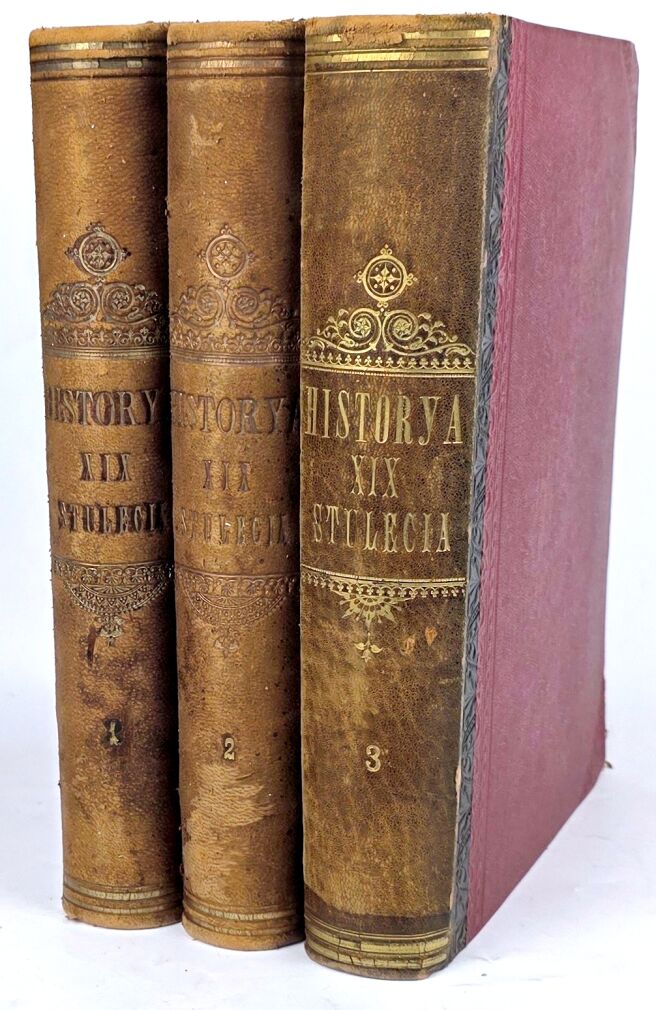 CZECHOWSKI - HISTORYA XIX STULECIA. Dzieje polityki, literatury, sztuki, nauki, przemysłu itp. T. 1-3 [komplet w 3 wol.], dekoracyjny półskórek