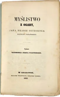 OSTRORÓG - MYŚLISTWO Z OGARY wyd.1859r. - 2