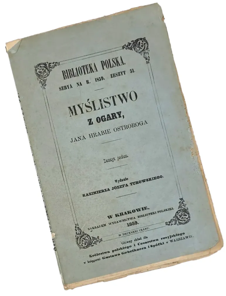 OSTRORÓG - MYŚLISTWO Z OGARY wyd.1859r.