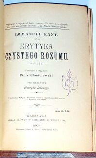 KANT- KRYTYKA CZYSTEGO ROZUMU wyd.1 z 1904r. - 4