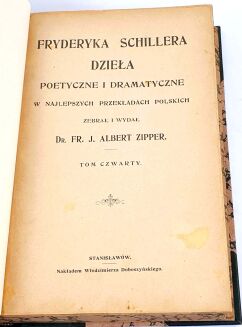 SCHILLER- DZIEŁA POETYCZNE I DRAMATYCZNE [1906] 6t. w 2 wol., luksusowy półskórek - 7