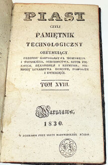 PIAST czyli Pamiętnik Technologiczny. 1830 T.XVIII    - 3