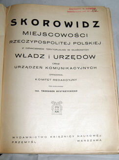 SKOROWIDZ MIEJSCOWOŚCI RZECZYPOSPOLITEJ POLSKIEJ  wyd. 1933 - 3