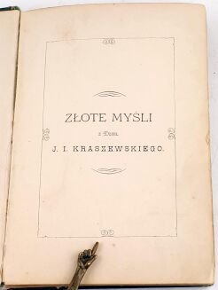 WEGNER- ZŁOTE MYŚLI Z DZIEŁ J. I. KRASZEWSKIEGO. Poznań 1879 - 2