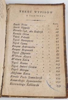 WYBÓR RÓŻNYCH GATUNKÓW POEZYI Z RYMOTWORCOW POLSKICH  dla użytku młodzieży cz.1-3 1820. Oprawa. Seneka, Wolter, Racine, Homer, Wirgiliusz, Milton - 6
