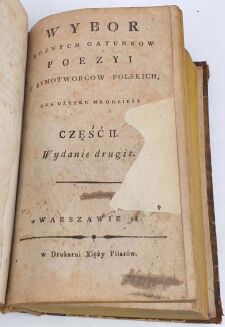 WYBÓR RÓŻNYCH GATUNKÓW POEZYI Z RYMOTWORCOW POLSKICH  dla użytku młodzieży cz.1-3 1820. Oprawa. Seneka, Wolter, Racine, Homer, Wirgiliusz, Milton - 13