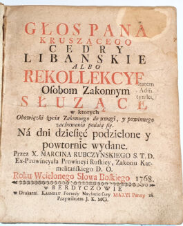 BUCZYŃSKI - GŁOS PANA KRUSZĄCEGO wyd. 1768 - 2