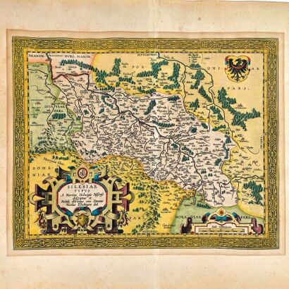 [MAPA ŚLĄSKA] ORTELIUS Abraham - DUCATUS SILESIAE TABULA [ca 1595]