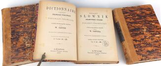 JANUSZ- DOKŁADNY SŁOWNIK FRANCUZKO- POLSKI I POLSKO- FRANCUZKI 3 wol. Lwów 1866 - 5