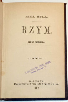 ZOLA - RZYM cz.1-3 [komplet w 3 wol.] wyd.1 z 1897 - 2
