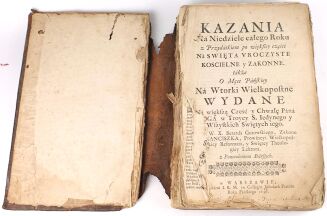GUTOWSKI- KAZANIA NA NIEDZIELE CAŁEGO ROKU Z PRZYDATKIEM PO WIĘKSZEY CZĘŚCI NA ŚWIĘTA VROCZYSTE KOSCIELNE Y ZAKONNE. Warszawa 1696. Proweniencja: Kawaler Maltański - 2