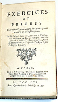 SUPEREKSLIBRIS Marii Leszczyńskiej, królowej Francji - EXERCISES ET PRIERES wyd. 1756 - 5