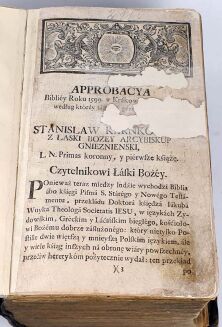WUJEK - BIBLIA, to iest księgi Starego y Nowego Testamentu. Wrocław 1740. II pełne wydanie - 5