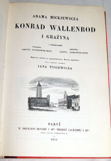 MICKIEWICZ - KONRAD WALLENROD I GRAŻYNA 1852r. reprint - 3