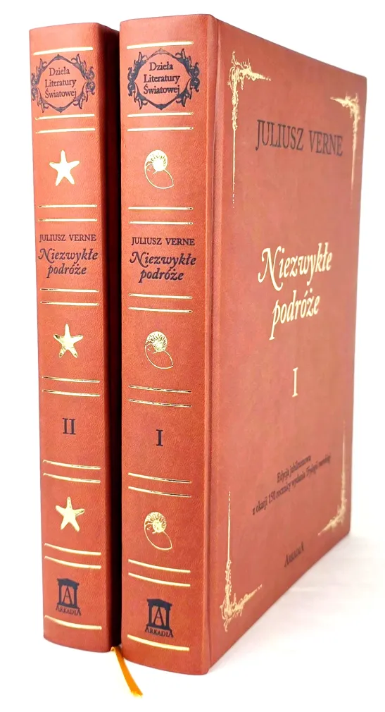 VERNE -  NIEZWYKŁE PODRÓŻE. t.1-2 [kpmplet] skóra ilustracje Eliza Żmudzka