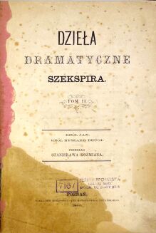 SZEKSPIR- DZIEŁA DRAMATYCZNE SZEKSPIRA T. I-II wyd. 1866 - 3