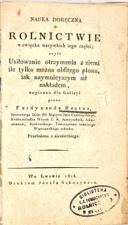 REUTER - NAUKA DORĘCZNA O ROLNICTWIE wyd.1816 - 3