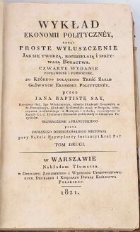 SAY- WYKŁAD EKONOMII POLITYCZNEY t.1-2 [komplet w 2 wol.] wyd.1821 - 4