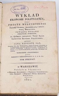 SAY- WYKŁAD EKONOMII POLITYCZNEY t.1-2 [komplet w 2 wol.] wyd.1821 - 7