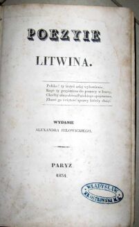 GORECKI- POEZYIE LITWINA wyd. PARYŻ 1834r. - 3