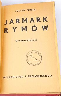 TUWIM- JARMARK RYMÓW wyd. 1936 - 5