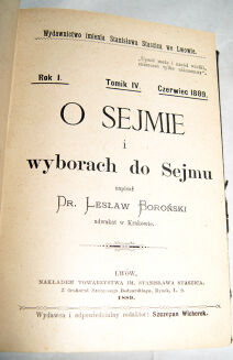 O SEJMIE I WYBORACH DO SEJMU, PRZEGLĄD WOJSKA, INTRYGI DWORSKIE, BUNT HAJDAMAKÓW wyd.1899 - 5