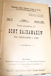 O SEJMIE I WYBORACH DO SEJMU, PRZEGLĄD WOJSKA, INTRYGI DWORSKIE, BUNT HAJDAMAKÓW wyd.1899 - 8