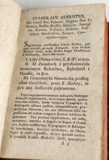 KRASICKI - LISTY I PISMA RÓŻNE X. B. W. Warszawa 1788. O związkach rolnictwa i inne. - 7