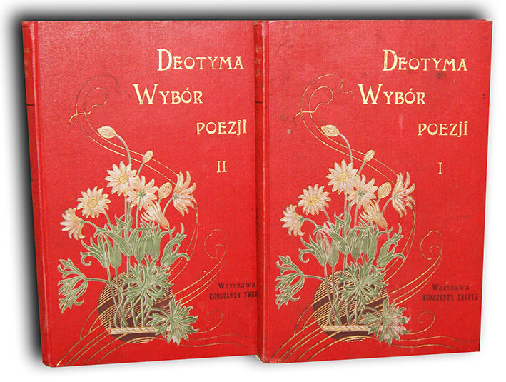 ŁUSZCZEWSKA- WYBÓR POEZJI 1-2 Warszawa 1898 secesyjna oprawa