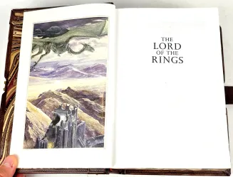 J.R.R. Tolkien - The Lord Of The Rings Exclusive Leather Binding, limited edition, copy number 80, fore edge painting, metalwork - 18