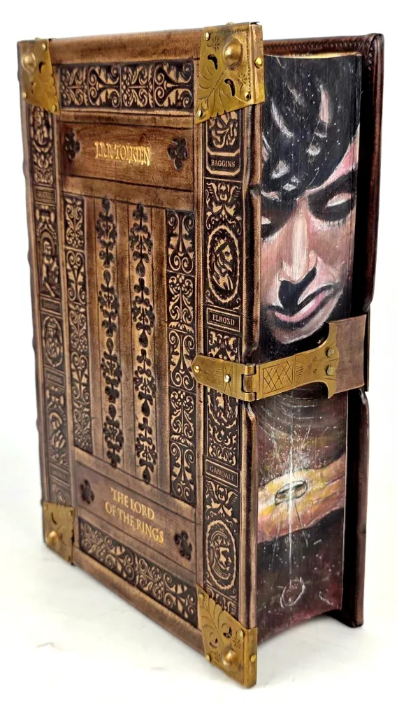 J.R.R. Tolkien - The Lord Of The Rings Exclusive Leather Binding, limited edition, copy number 80, fore edge painting, metalwork