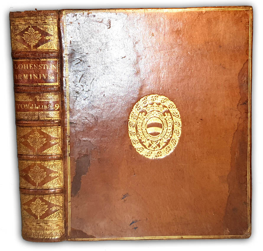  SUPEREKSLIBRIS hrabiego Karola Henryka de Hoyma. VON LOHENSTEIN - GROSSMUETHIGER FELDHERR ARMINIUS ODER HERRMAN .