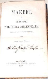 SHAKSPEARE- MAKBET wyd. 1857 - 2