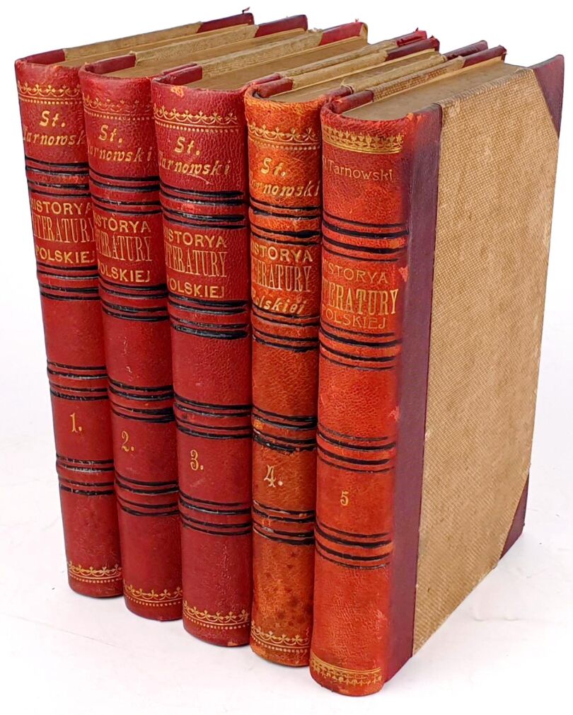 TARNOWSKI - HISTORYA LITERATURY POLSKIEJ T.1-5  piękny półskórek